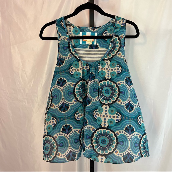 Anthropologie Meadow Rue Flowy Medallion Print Tank Top, size Small - Picture 1 of 7